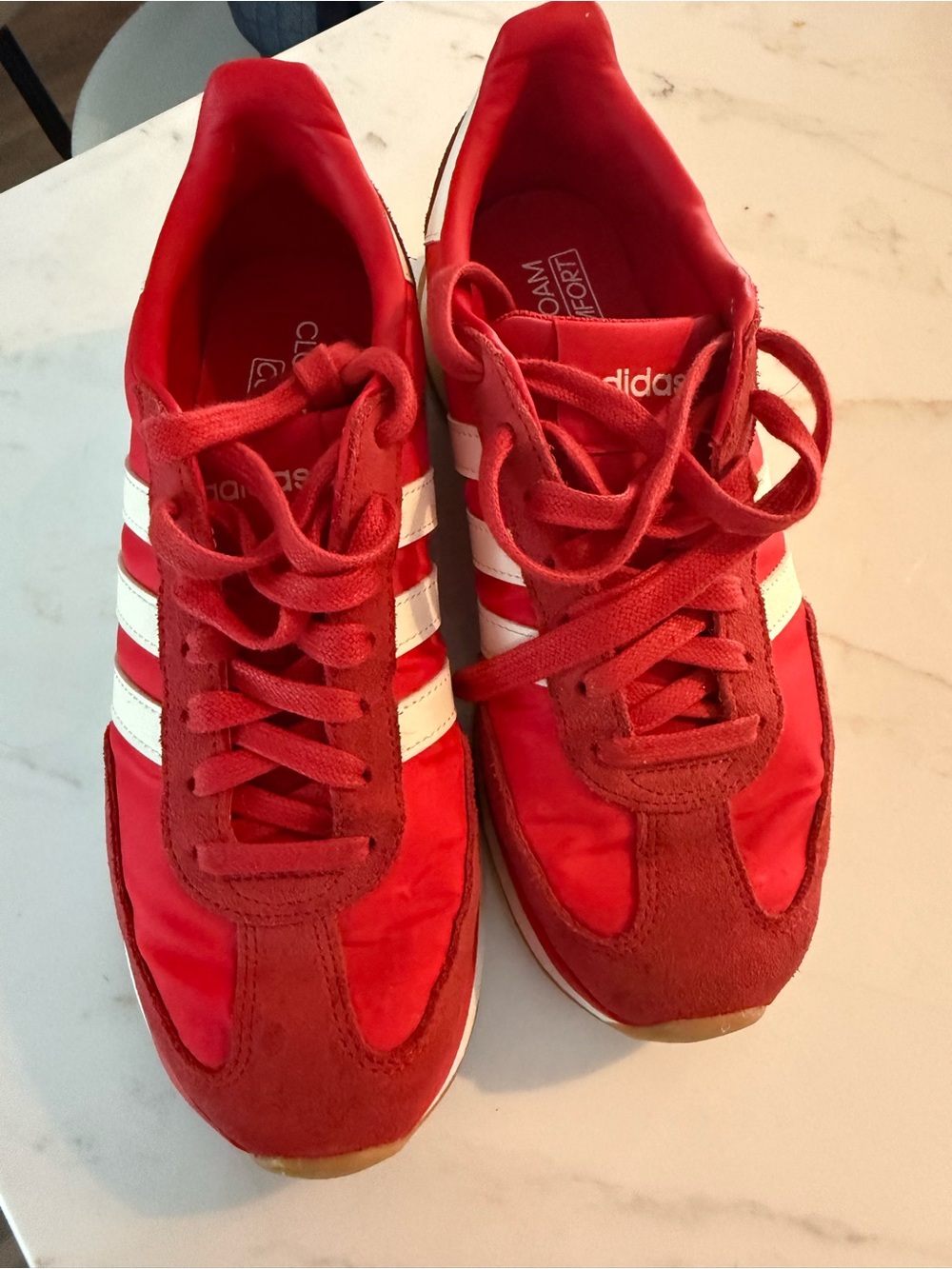 adidas Red Sneakers with White 3-Stripes